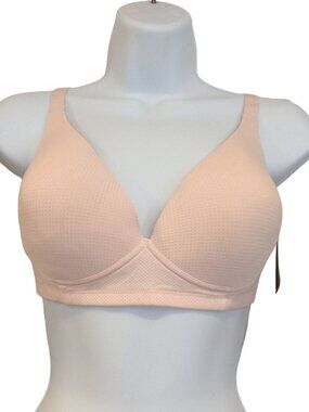 Simply Perfect by Warner's Pink Wire-Free 34D Adjustable Strap Bra Breathable Co